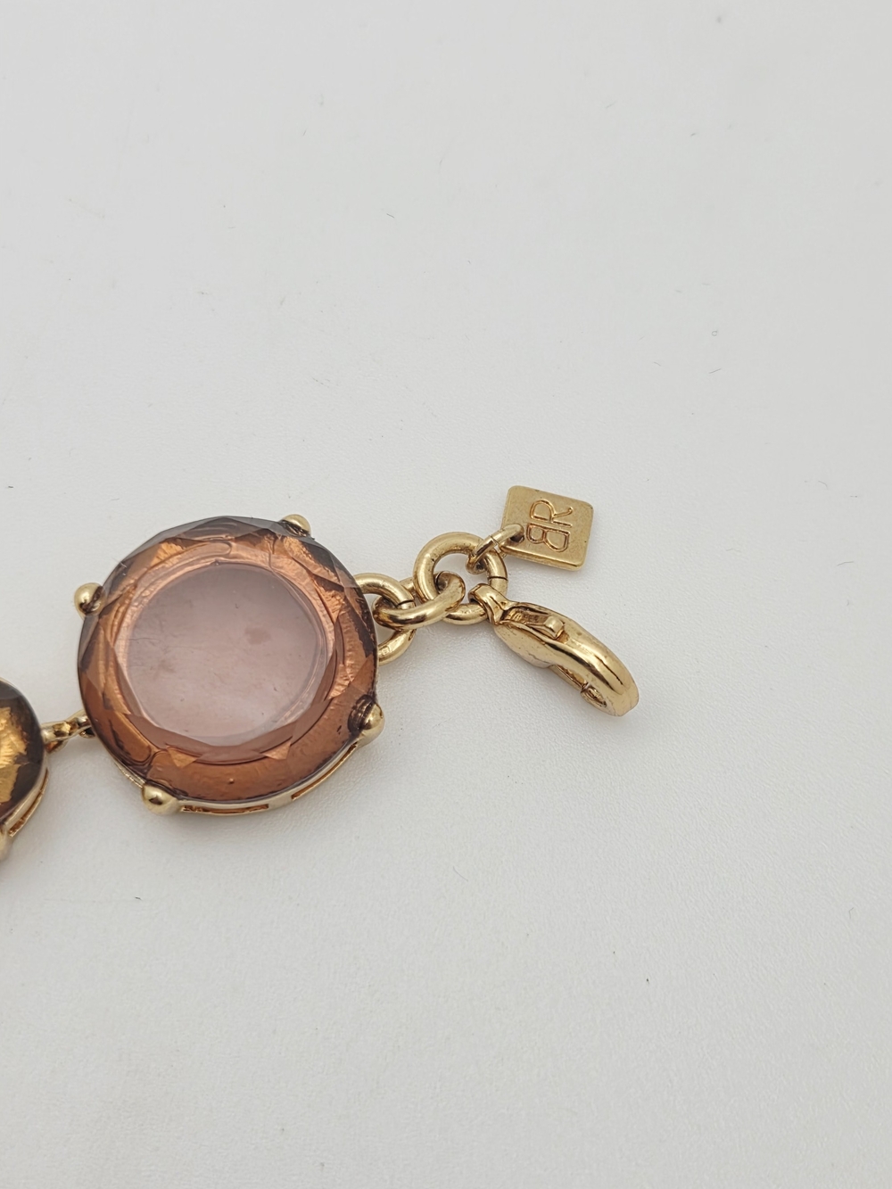 Banana Republic Gold-Tone Bracelet with Pink and Amber Stones - Picture 3 of 8